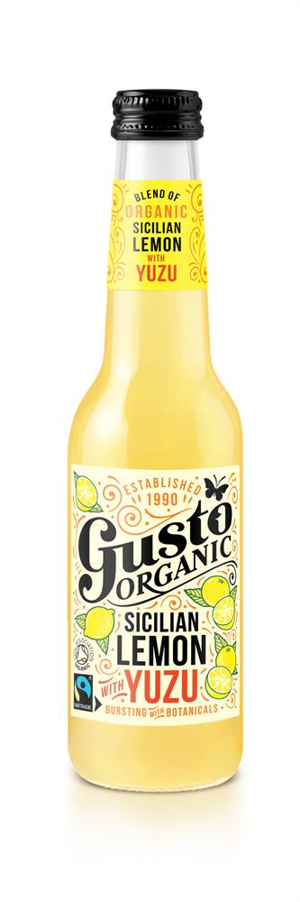 Gusto Organic Fairtrade Sparkling Sicilian Lemon with Yuzu 275ml, Gusto