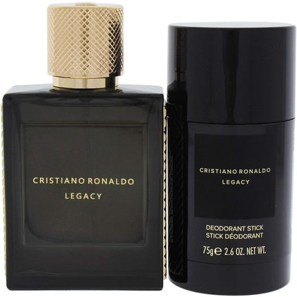 Cristiano Ronaldo Legacy Eau De Toilette Spray and Deodorant Stick Gold Set 50ml 75ml