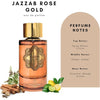 Jazzab Rose Gold Arab Perfume 100ml Rose Woody Amber Oud Eau De Parfum Fresh Scent Spray for Women