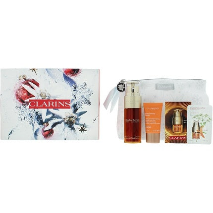 Clarins Energizing & Glow 3 Piece Gift Set: Double Serum 50ml, Day Cream 15ml, Double Eye Serum 7 x 0.9ml