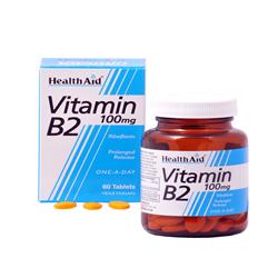 Vitamin B2 (Riboflavin) 100mg - Prolonged Release - 60 Tablets, HealthAid