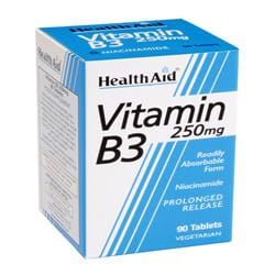 Vitamin B3 (Niacinamide) 250mg Prolonged Release - 90 Tablets, HealthAid