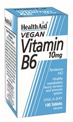 Vitamin B6 (Pyridoxine HCl) 10mg - 100 Tablets, HealthAid