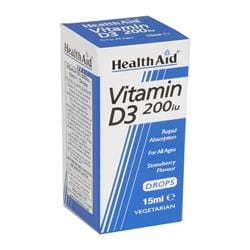 Vitamin D3 200iu Drops 15ml, HealthAid