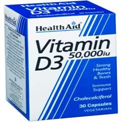 Vitamin D3 50000iu - 30 Tablets, HealthAid