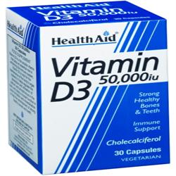 Vitamin D3 50000iu - 30 Tablets, HealthAid