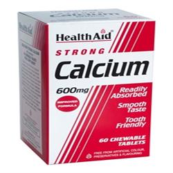 Calcium 600mg - Chewable - 60 Tablets, HealthAid