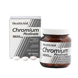 Chromium Picolinate 200ug Tablets 60's, HealthAid