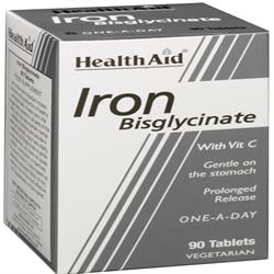 Iron Bisglycinate (Iron with Vitamin C) - 90 Tablets, HealthAid