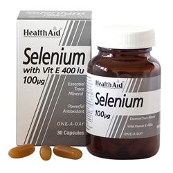 Selenium 100ug + Vitamin E 400iu - 30 Capsules, HealthAid