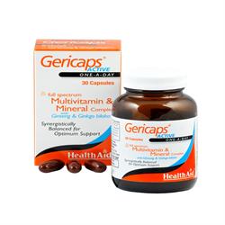 Gericaps Active (with Ginseng + Ginkgo Biloba) Capsules 30's, HealthAid