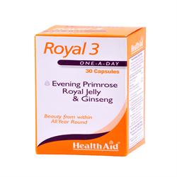 Royal 3 (Royal Jelly + E.P.O. + Korean Ginseng) Capsules 30's, HealthAid