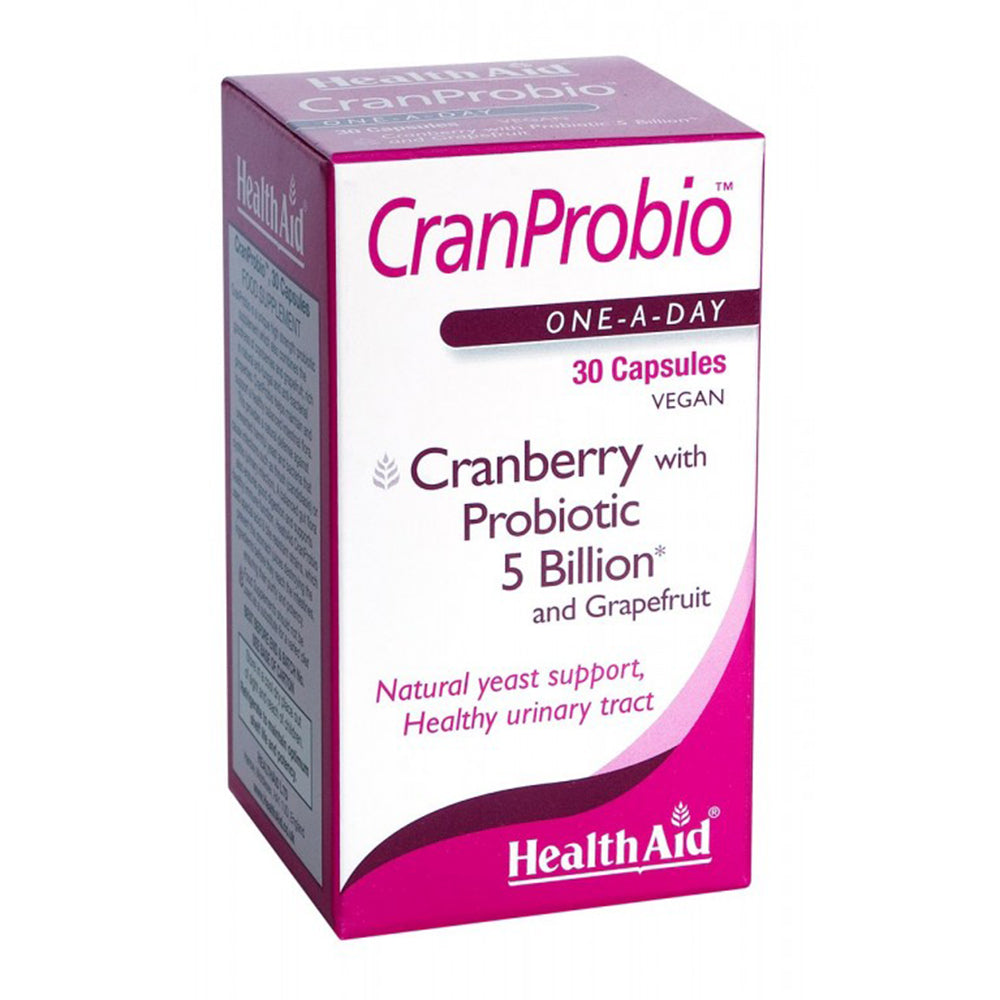 Cranprobio  (Cranberry Probiotic 5 Billion) - 30 Vegicaps, HealthAid