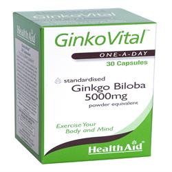 Ginko Vital Gingko Biloba 5000mg - 30 Capsules, HealthAid