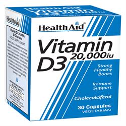 Vitamin D3 20000iu - 30 Vegicaps, HealthAid