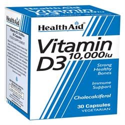 Vitamin D3 10000iu - 30 Vegicaps, HealthAid