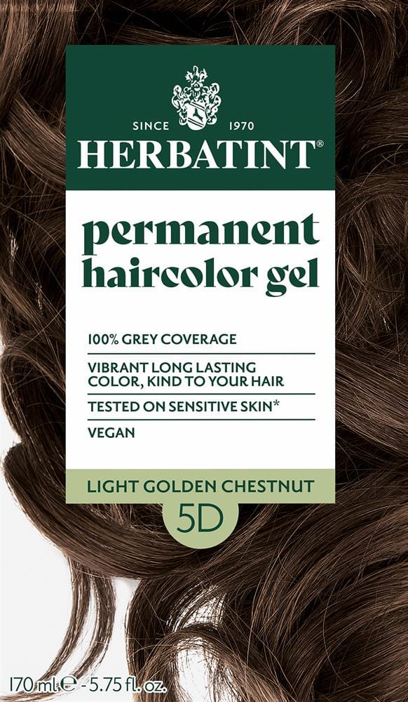 Light Golden Chestnut Ammonia Free hair Colour 5D 150ml, Herbatint