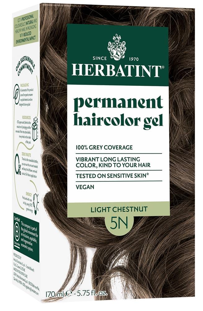 Light Chestnut Ammonia Free hair Colour 5N 150ml, Herbatint