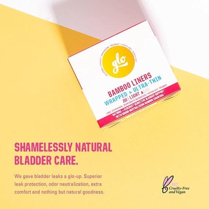 Glo Bio-Bamboo Pads Ακράτεια για γυναίκες εξαιρετικά λεπτό βιοαποικοδομήσιμο για ευαίσθητες κύστεις 16 μετράνε