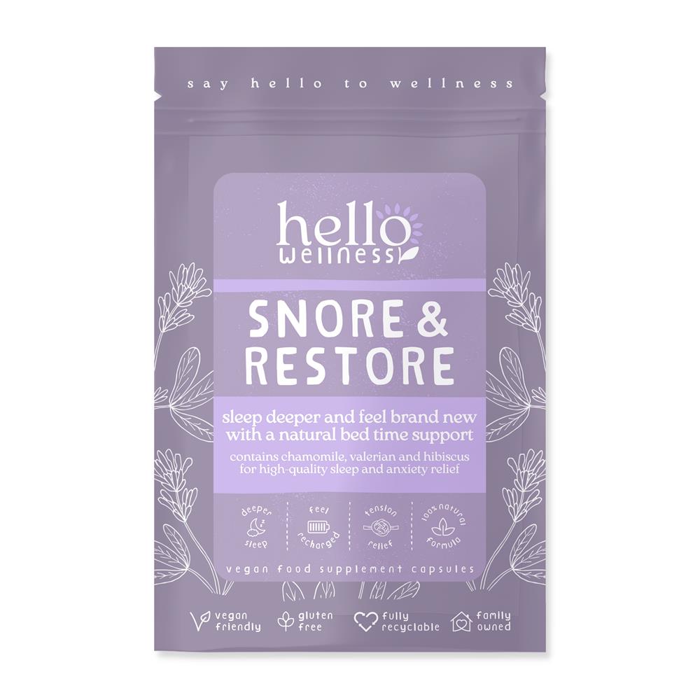 Snore & Restore sleep support 60 x 400mg, Hello Wellness