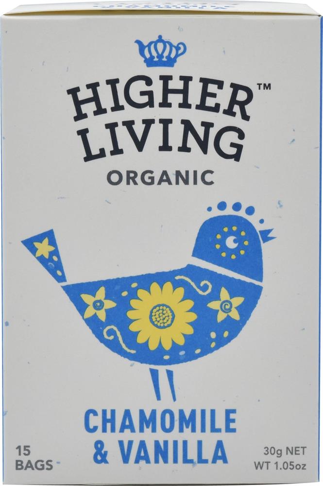 Chamomile & Vanilla Organic Herbal Infusion - 15 Bags, Higher Living