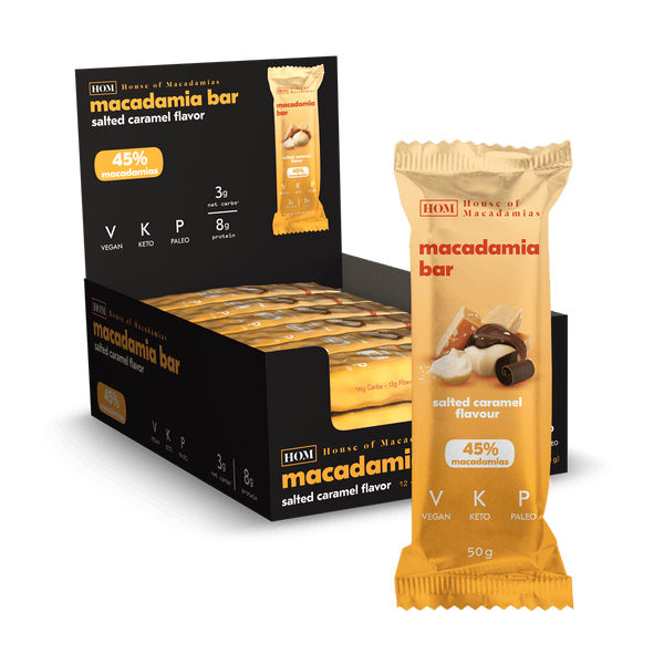 House Of Macadamia Macadamia Bar 12x50g Salted Caramel