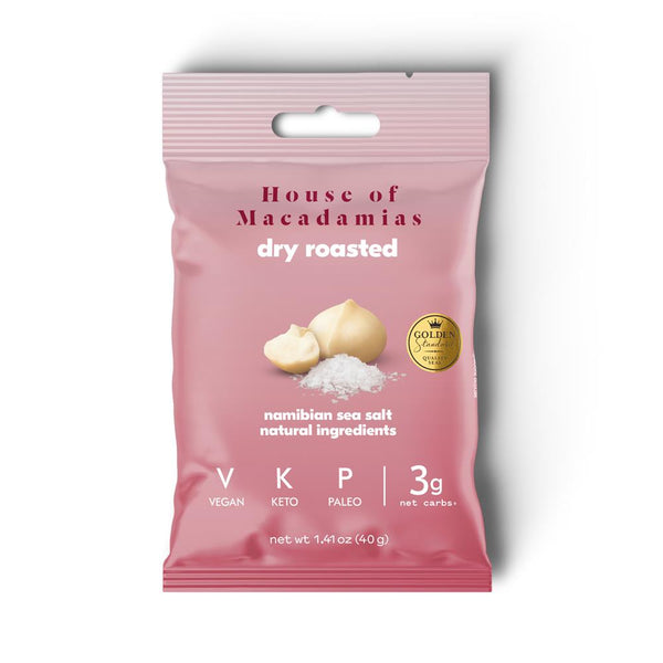 House of Macadamias Nuts Dry Roasted with Namibian Sea Salt 40g, House of Macadamias