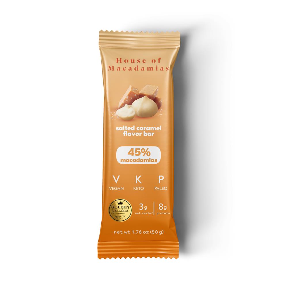 Salted Caramel Protein Bar 50g, House of Macadamias