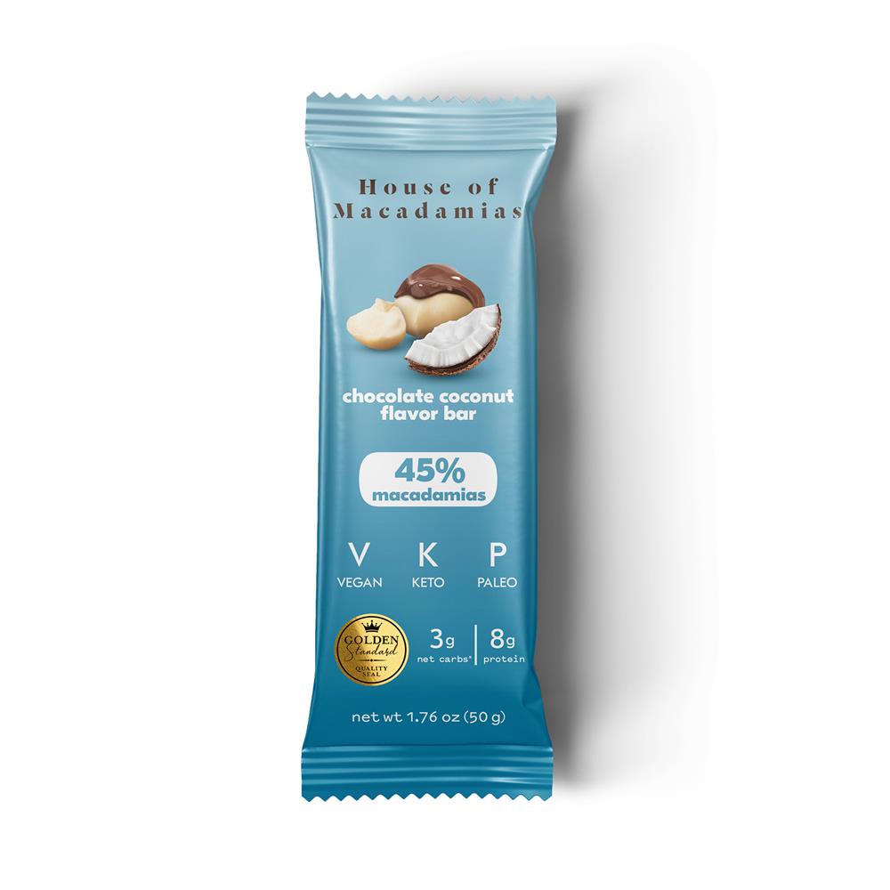 House of Macadamias Bar Chocolate Coconut 50g, House of Macadamias