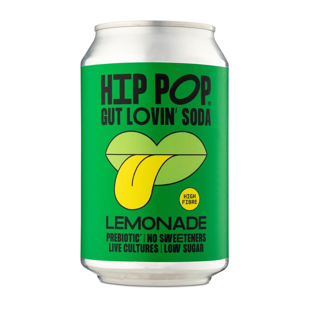 Hip Pop Gut Lovin' Soda Lemonade 330 ml (case of 12 cans), Hip Pop