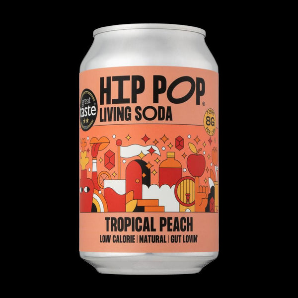 Hip Pop Living Soda Tropical Peach 330 ml, Hip Pop