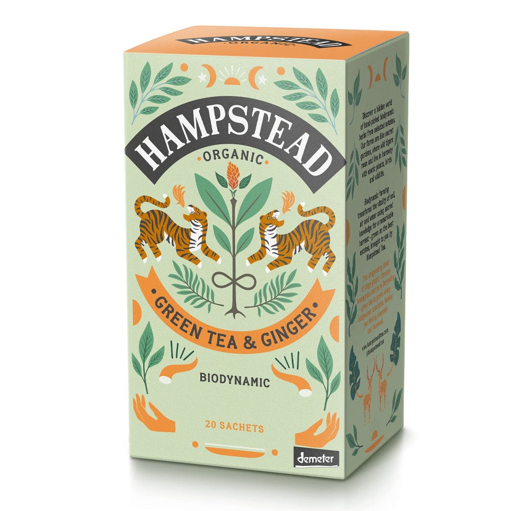 Organic Ginger Green Tea 20 bag, Hampstead Tea