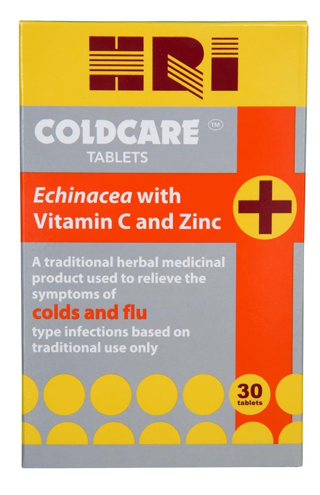 HRI Coldcare tablets 30s: Echinacea with Vitamin C and Zinc, HRI