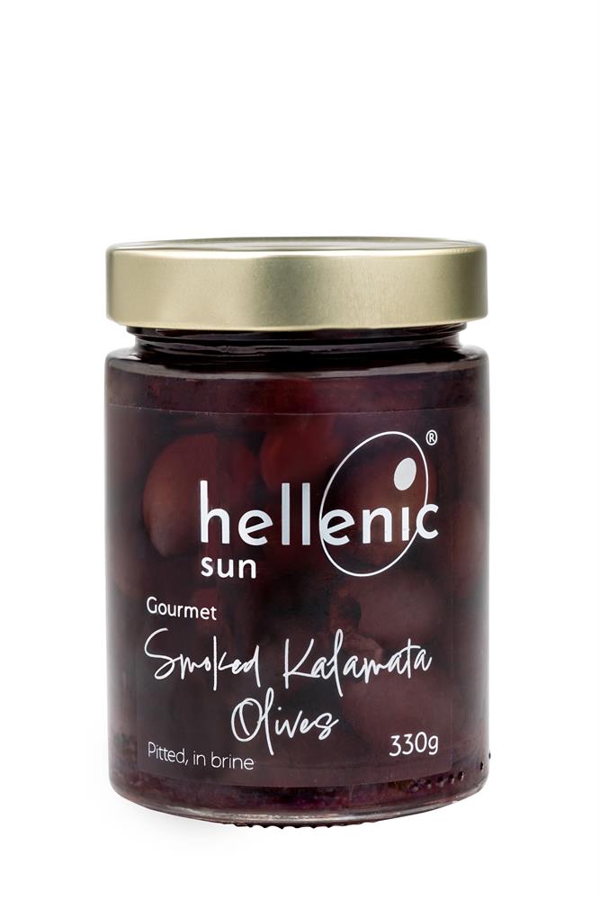 Hellenic Sun Smoked Pitted Kalamata Olives 330g, Hellenic Sun