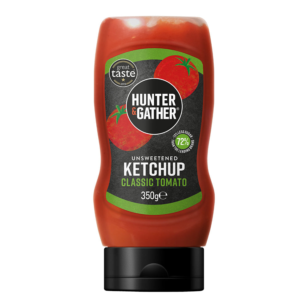 Hunter & Gather Unsweetened Tomato Ketchup Squeezy 350g, Hunter and Gather