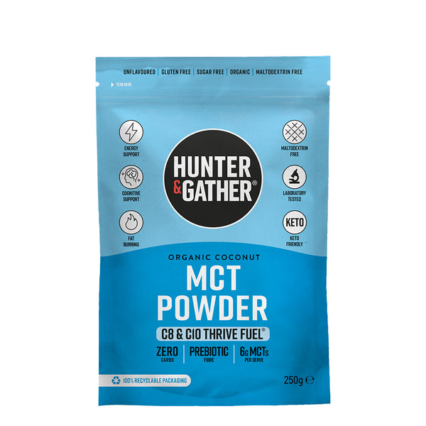 Organic Powdered C8 C10 MCT 250g, Hunter and Gather