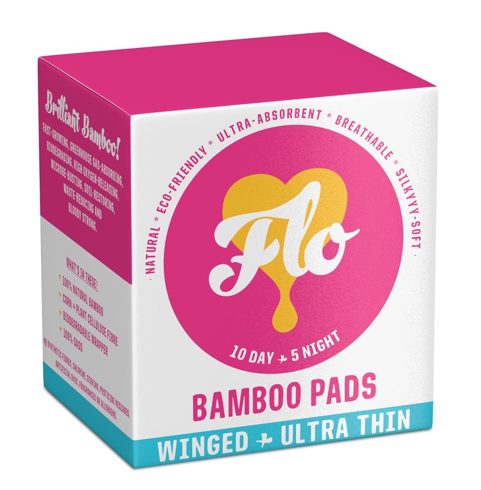 Bamboo Pads Combo Pack (10 Day + 5 Night Pads), Here We Flo