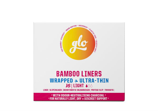 Bamboo Pantyliners for Sensitive Bladder/Incontinence 16pack, Here We Flo