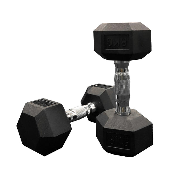 Jordan Lifting Club 6kg Hexagonal Rubber Dumbbell (Pair) - Welzo