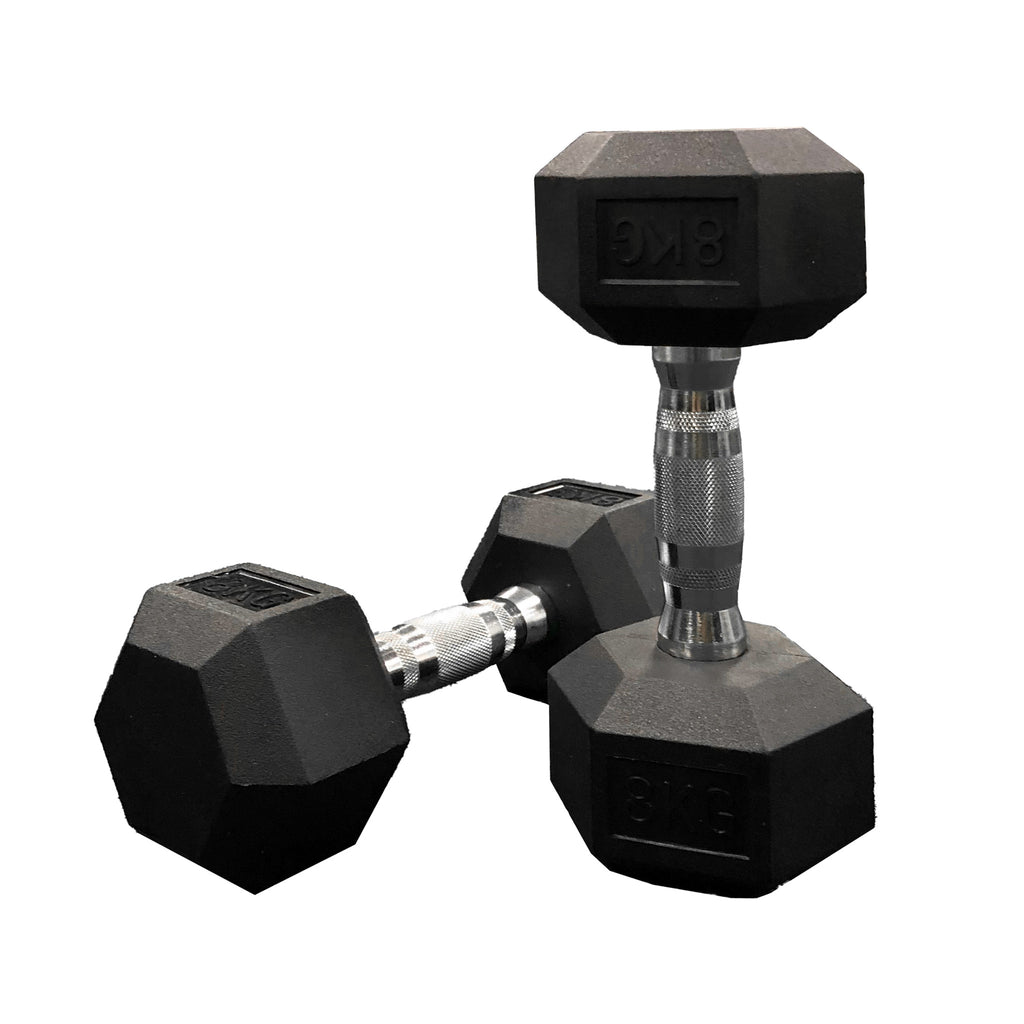 Jordan Lifting Club 2.5kg-30kg Hexagonal Rubber Dumbbells Set - Welzo