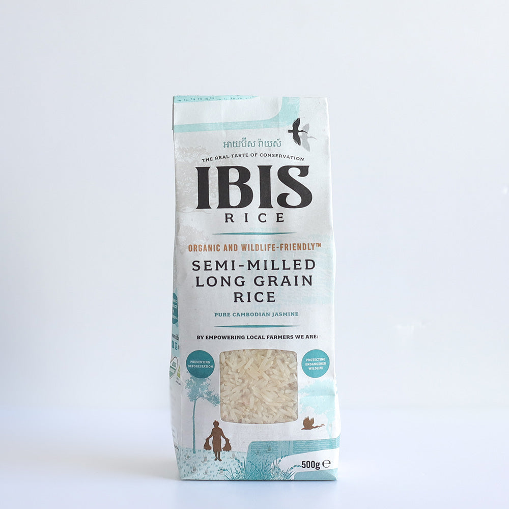 Organic Semi-milled Long Grain Rice Jasmine 500g, Ibis Rice