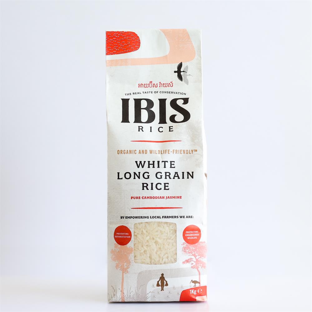 Organic White Long Grain Rice Jasmine 1kg, Ibis Rice