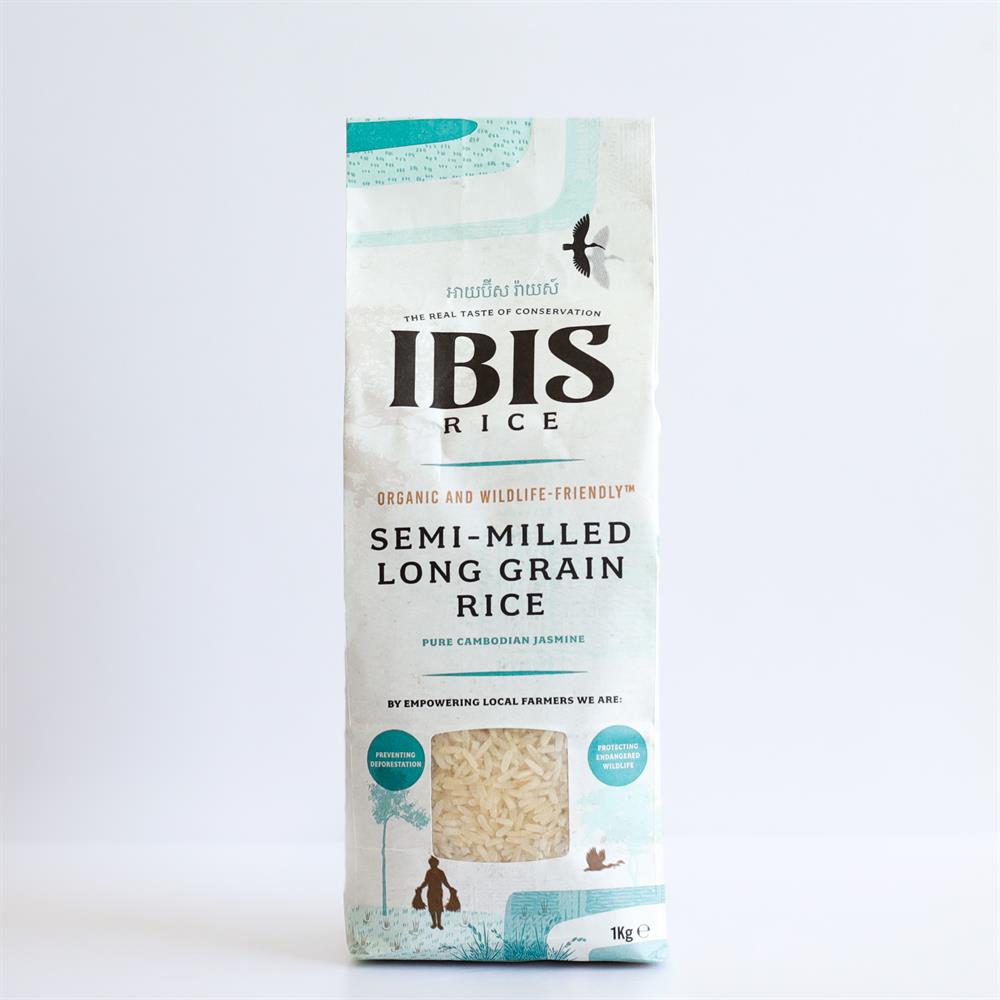 Organic Semi-milled Long Grain Rice Jasmine 1kg, Ibis Rice