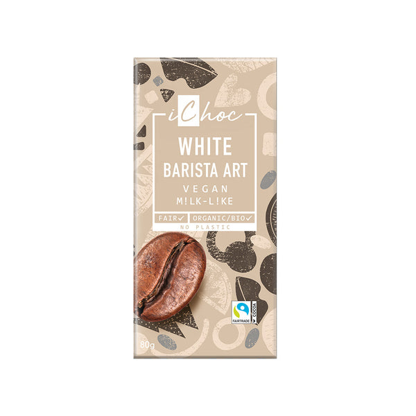 White Barista Art Chocolate Vegan Organic 80g, iChoc