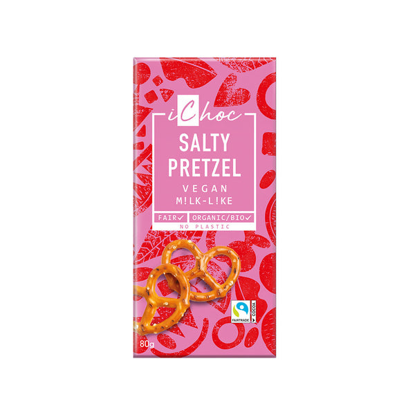 Salty Pretzel Chocolate Organic Vegan 80g, iChoc