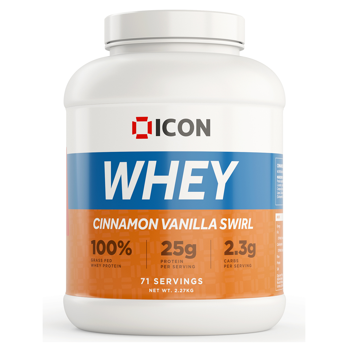 ICON Nutrition 100% Whey Protein 2.27kg Cinnamon Vanilla Swirl