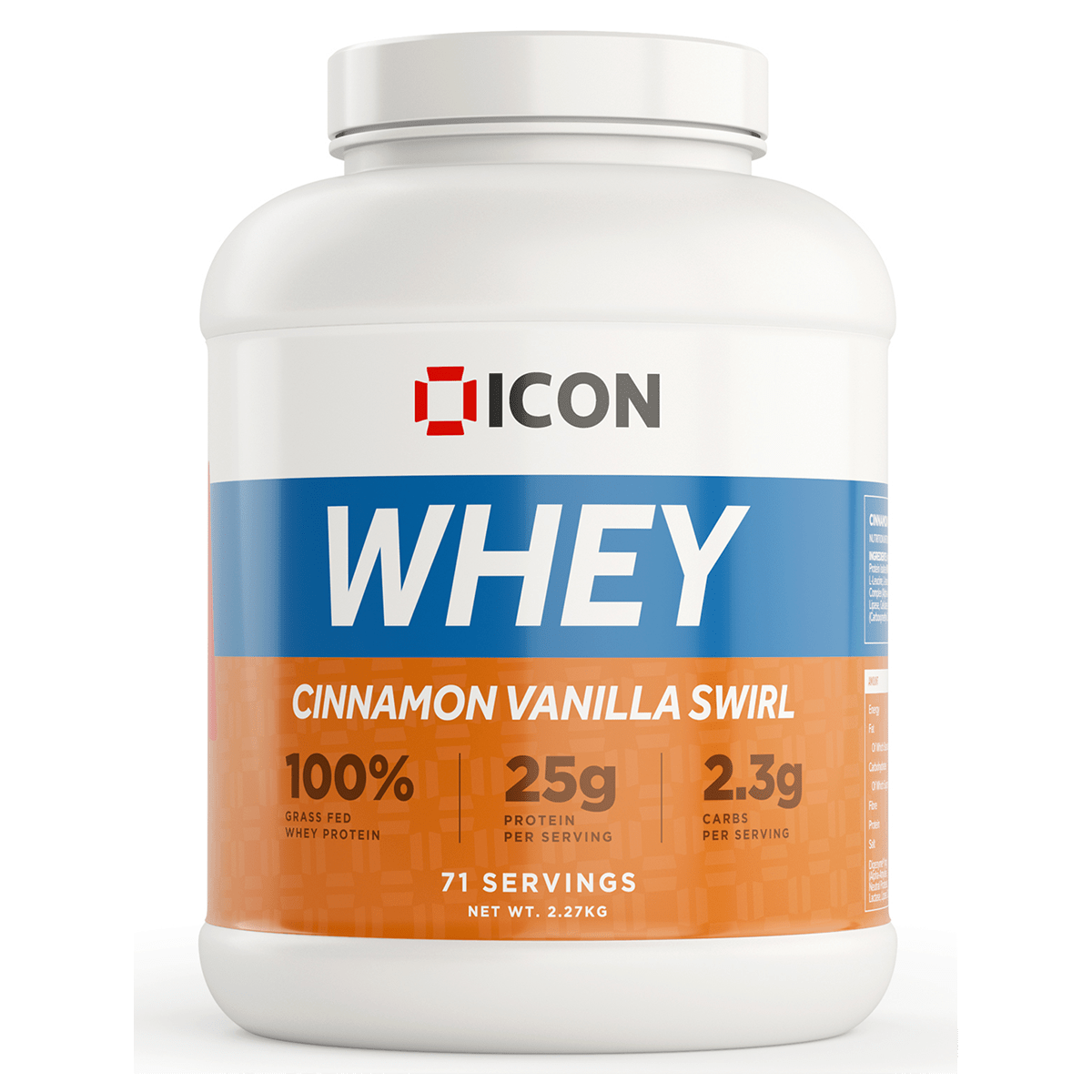 ICON Nutrition 100% Whey Protein 2.27kg Cinnamon Vanilla Swirl