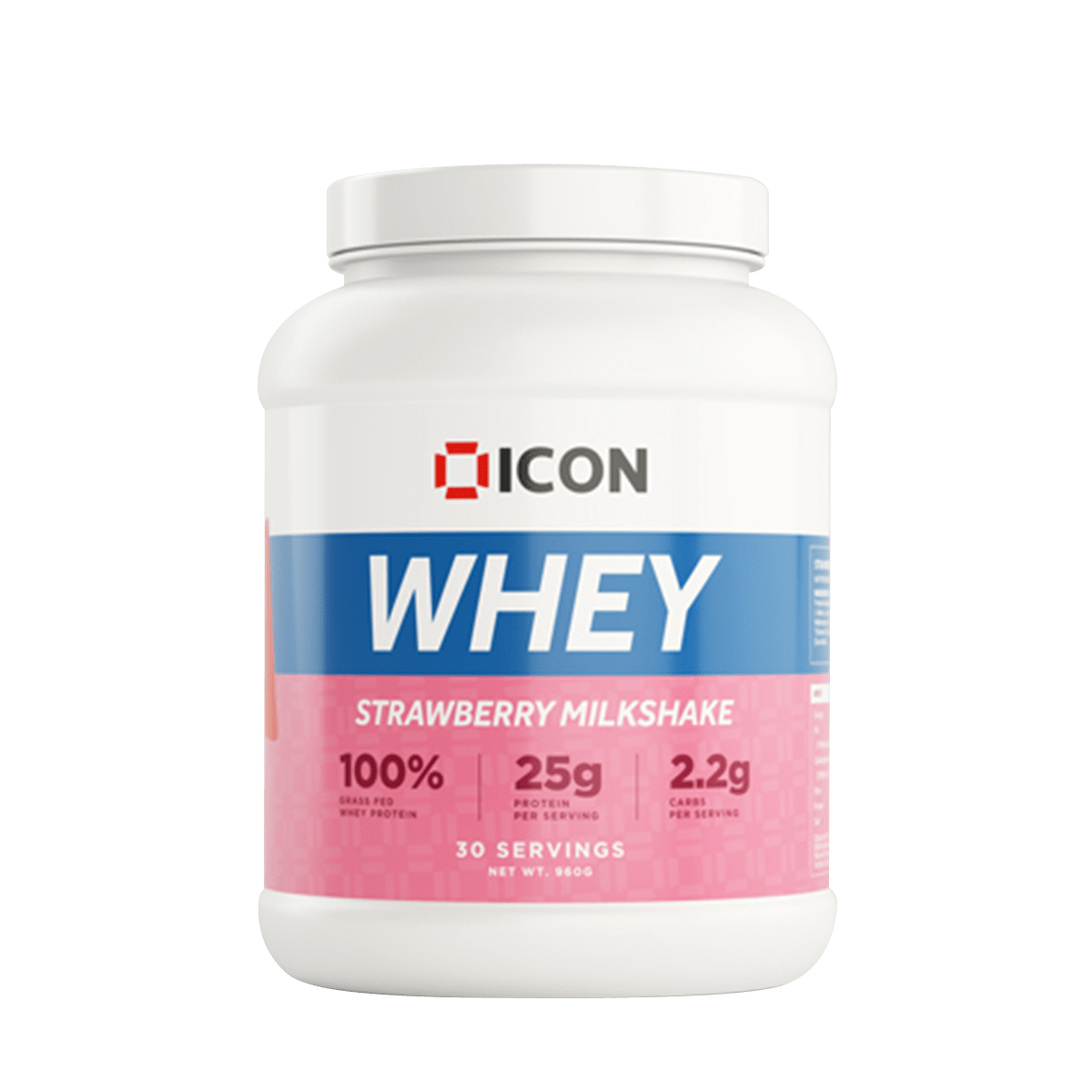 ICON Nutrition 100% Whey Protein 960g Strawberry Milkshake