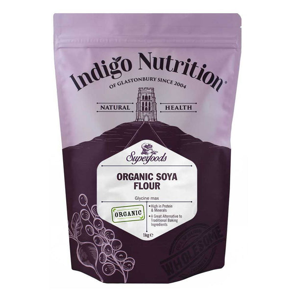 Indigo Herbs Organic Soya Flour 1kg, Indigo Herbs