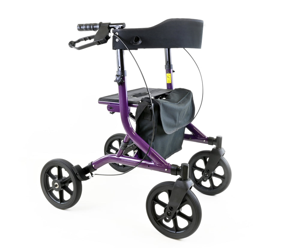 Zoom Plus X-Country All-Terrain Rollator with Seat, 9.8” Wheels & Lightweight Frame – Medium or Large